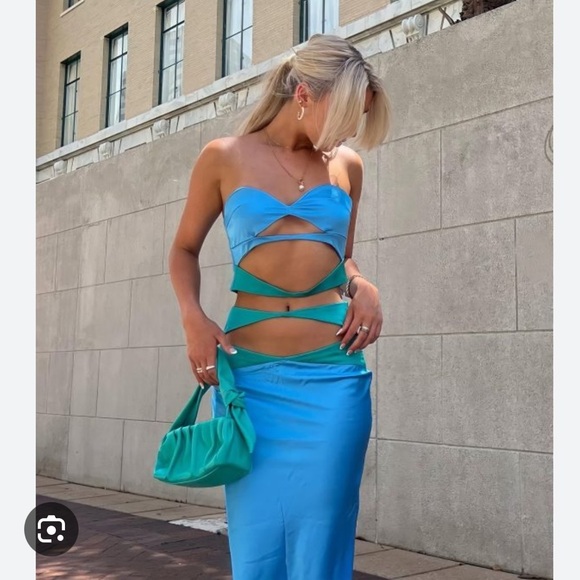 🩵 Riley Hubatka EXCLUSIVE x Peppermayo Azure Blue Mondello Maxi Skirt | 6 - Picture 13 of 15